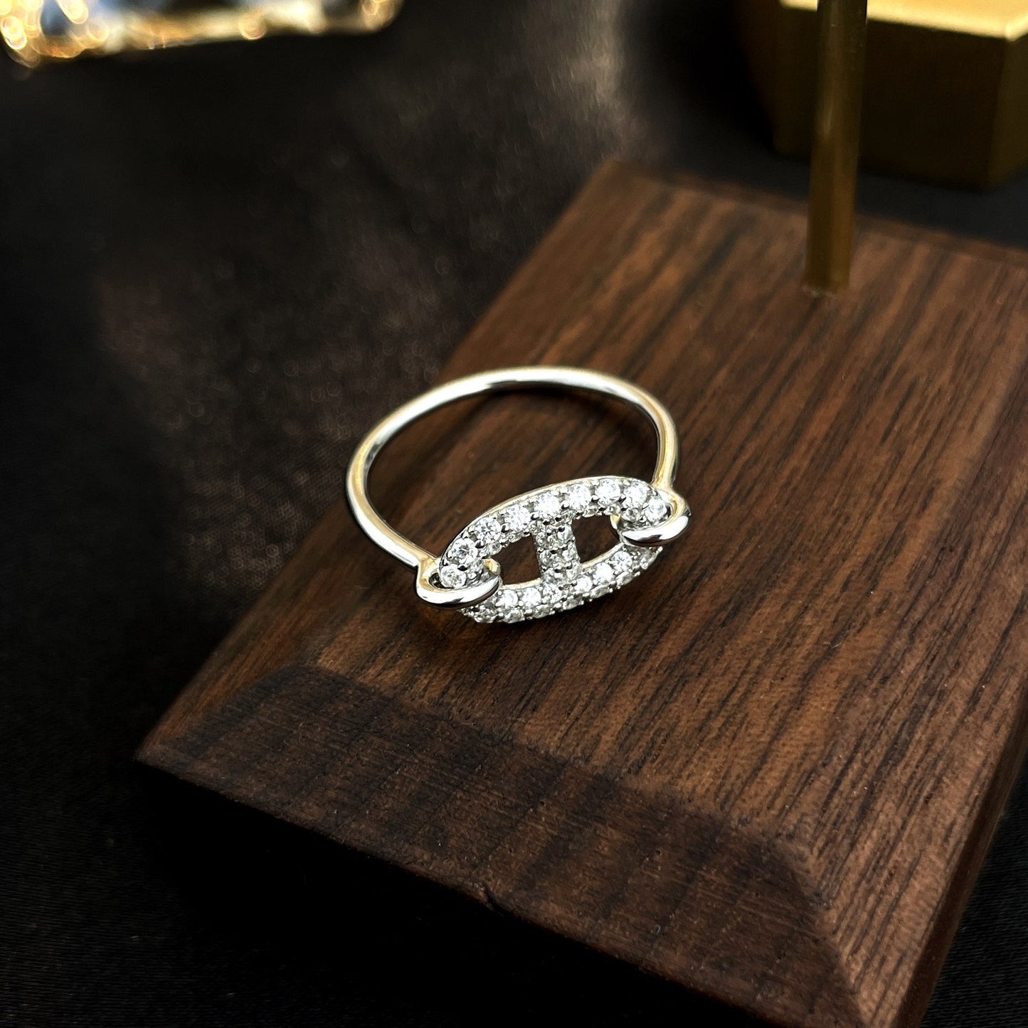 [AURORA]RONDE KLEINER SILBERNER DIAMANTRING