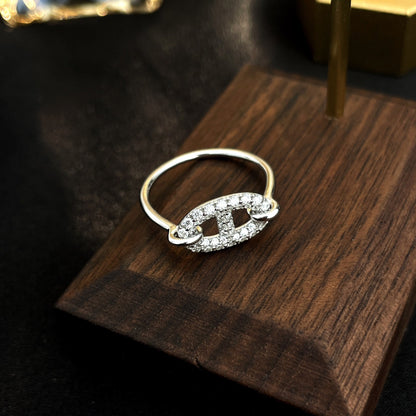 [AURORA]RONDE KLEINER SILBERNER DIAMANTRING