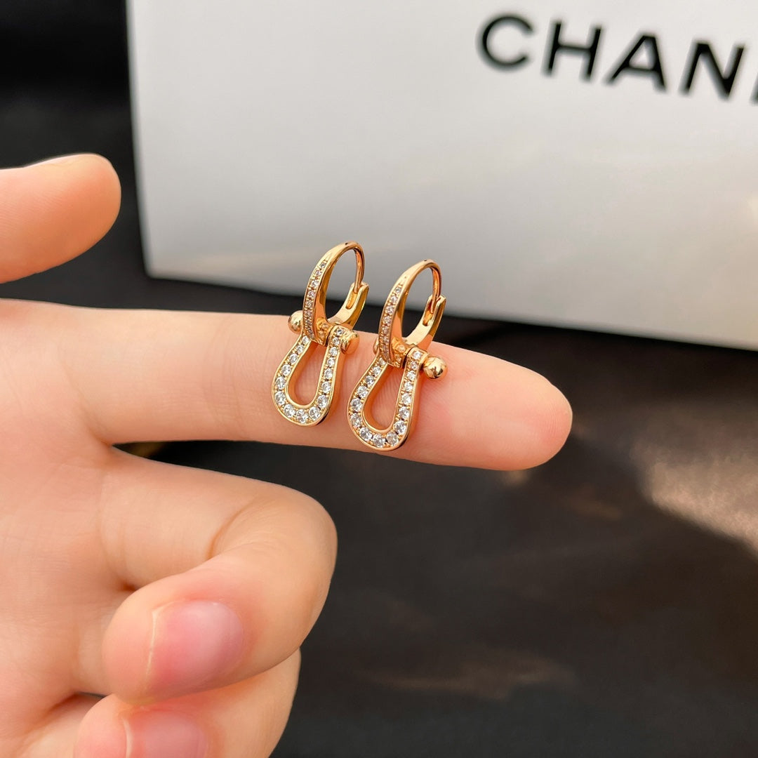 [AURORA]FORCE 10 FULL DIAMOND DROP EARRINGS MEDIUM MODEL