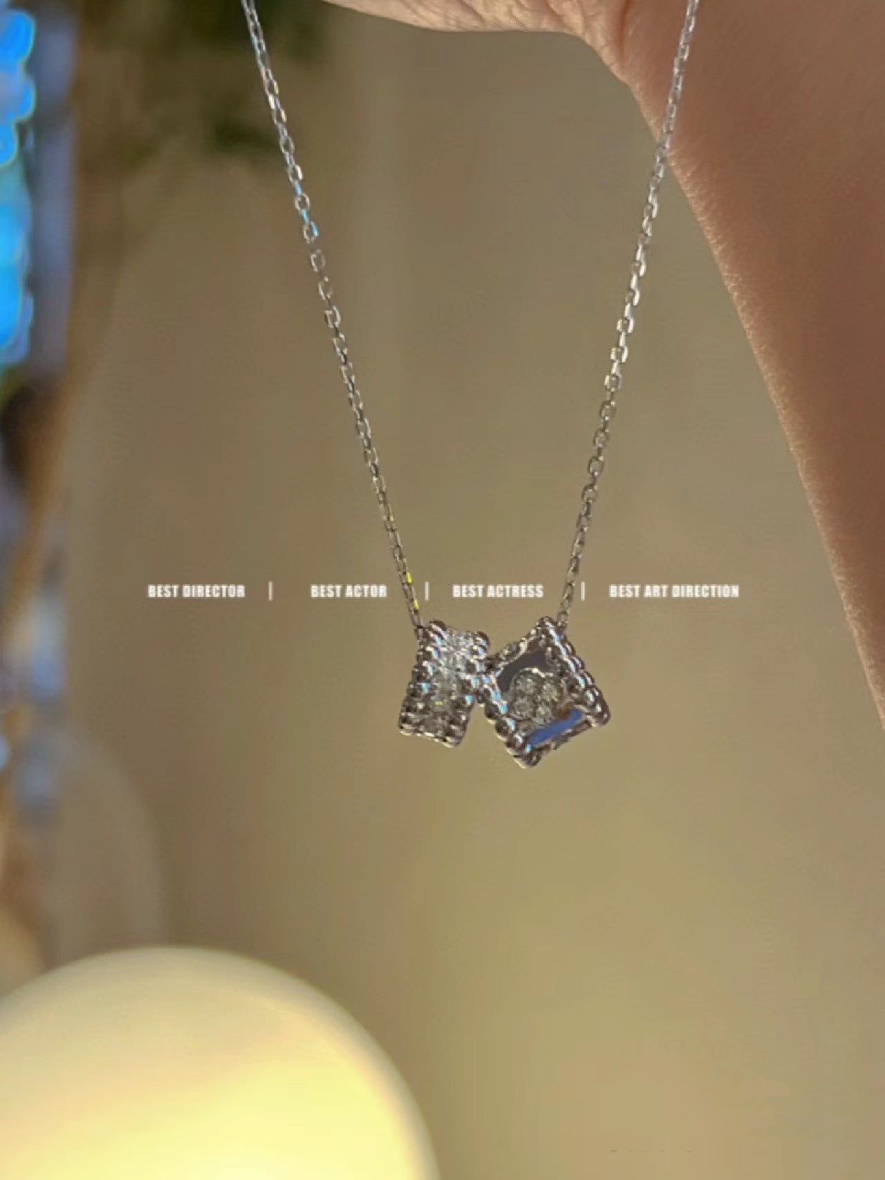 [basloveJW]PERLEE ダブルペンダント シルバー ダイヤモンドネックレス