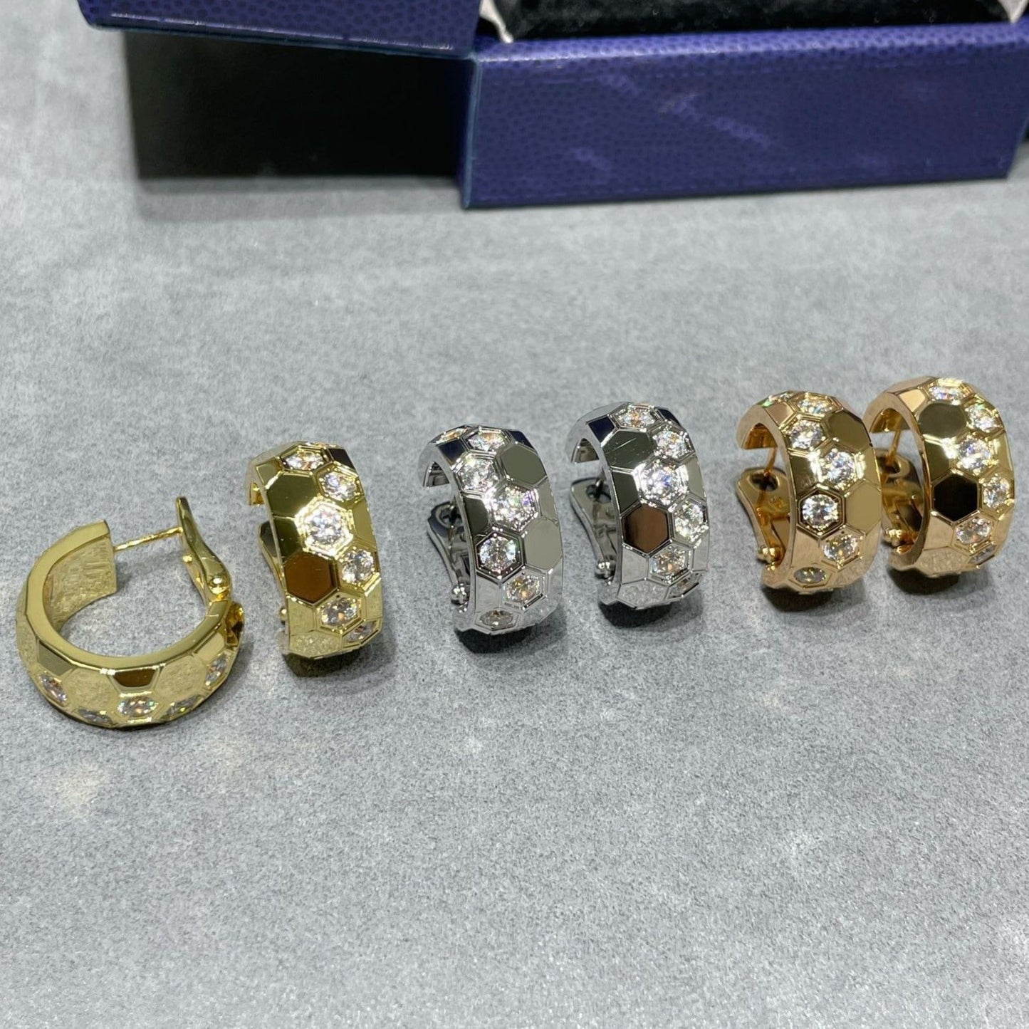 [AURORA]ビーラブ ダイヤモンド フープピアス