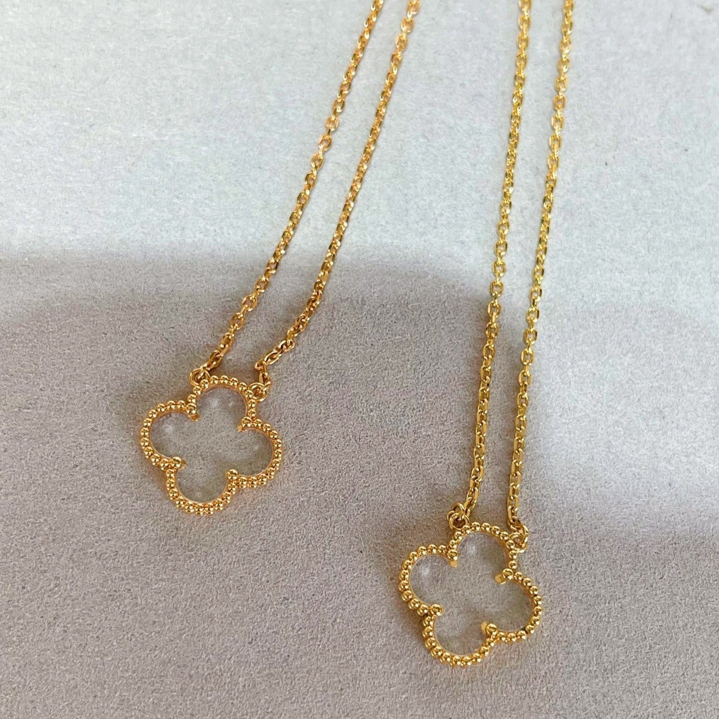 [basloveJW]CLOVER BERGKRISTALL ROSÉGOLD HALSKETTE