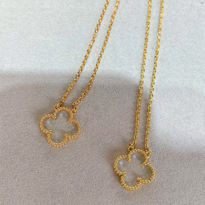 [basloveJW]CLOVER BERGKRISTALL ROSÉGOLD HALSKETTE