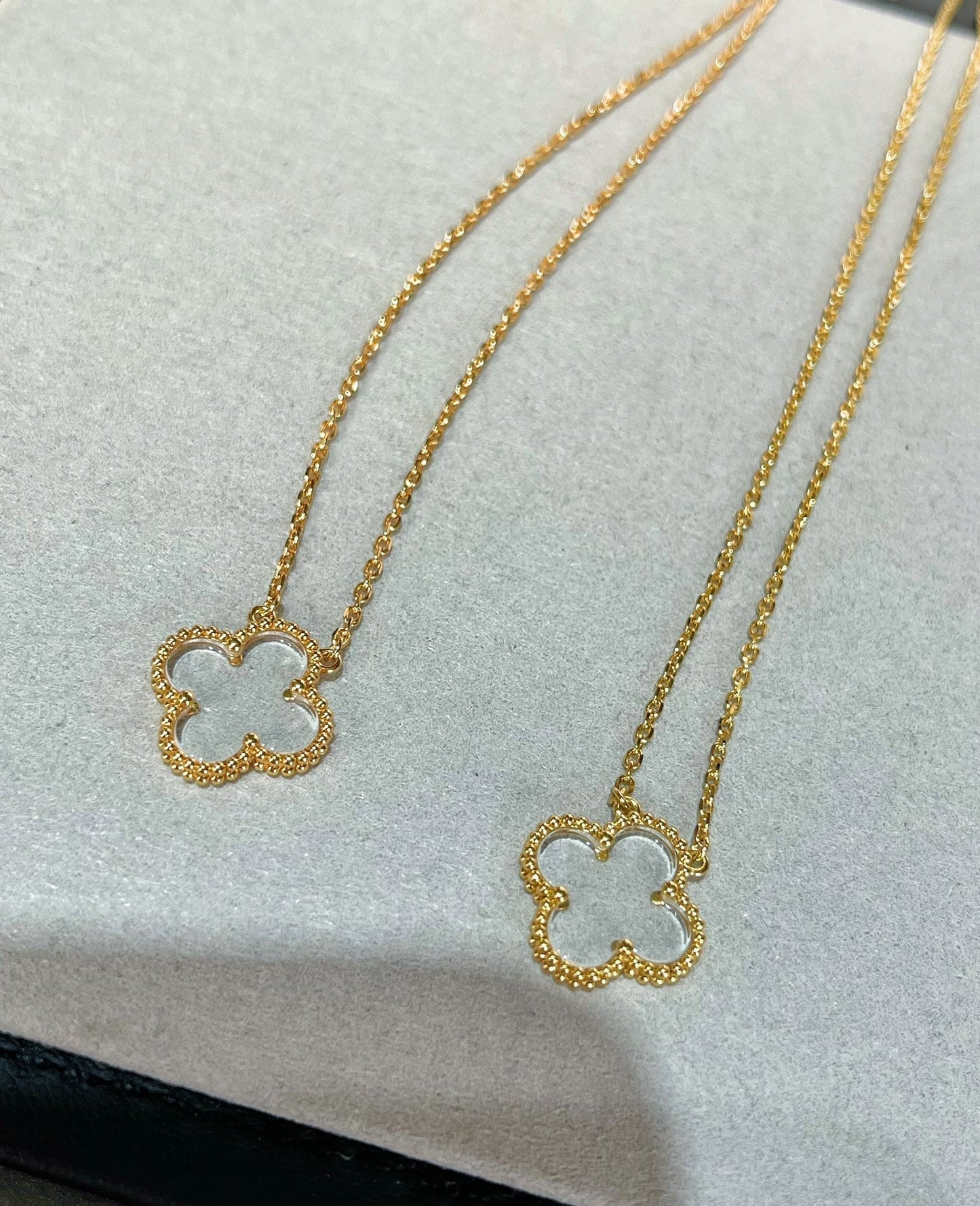 [basloveJW]CLOVER BERGKRISTALL ROSÉGOLD HALSKETTE