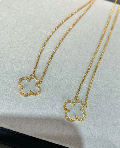[basloveJW]CLOVER BERGKRISTALL ROSÉGOLD HALSKETTE