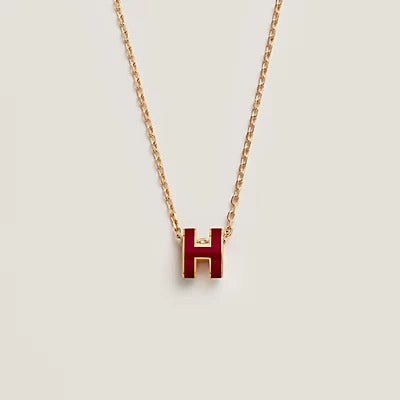 [AURORA]HM CLIC レッドエナメルゴールドネックレス