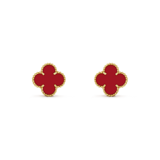 [AURORA]CLOVER MINI 9.5MM CARNELIAN EARRINGS