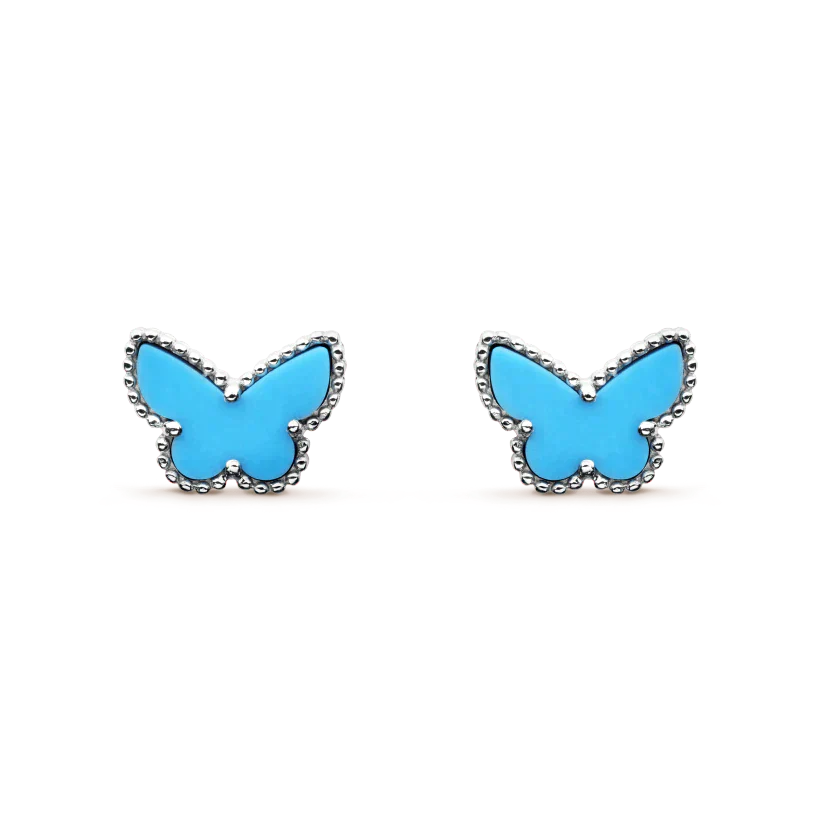 [AURORA]BUTTERFLY TURQUOISE EARRINGS SILVER