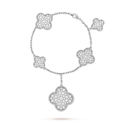 [basloveJW]CLOVER 6 MOTIVE SILBER DIAMANT ARMBAND