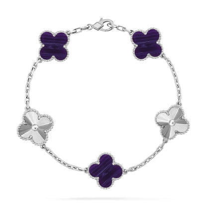 [AURORA]CLOVER 5 MOTIF PURPLE STRIPES BRACELET COLLECTION