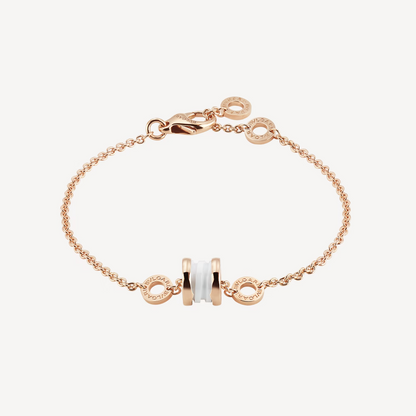 [AURORA]ZERO 1 SOFT PINK GOLD AND WHITE CERAMIC BRACELET