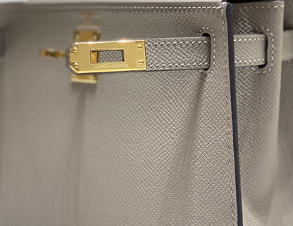 KELLY MINI 20 BAG IN LIGHT BROWN CALFSKIN WITH GOLD HARDWARE (MADE-TO-ODER)