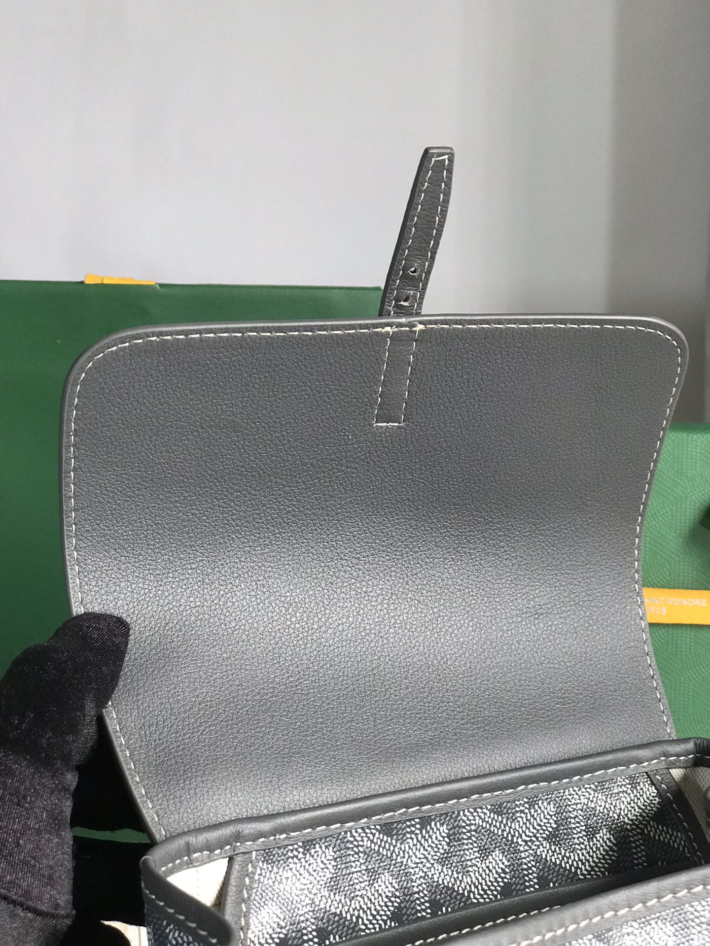 ALPIN MINI BACKPACK 21 IN GRAY LAMBSKIN AND GOYARDINE CANVAS