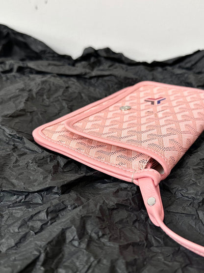 PLUMET POCKET WALLET 20 IN PINK GOYARDINE CANVAS AND LAMBSKIN TRIM