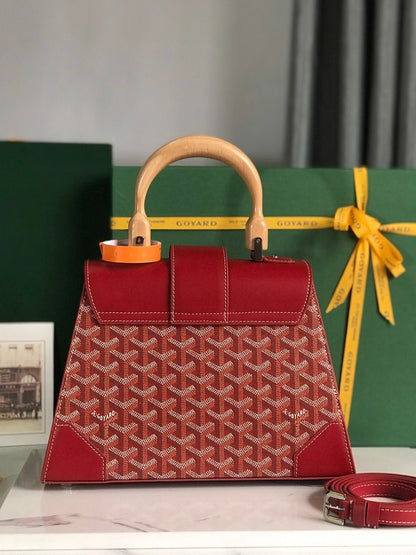 SAÏGON PM BAG 28 IN PERSIAN RED GOYARDINE CANVAS AND CALFSKIN