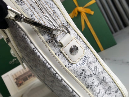 AMBASSADE DOCUMENT CASE 35 IN WHITE GOYARDINE CANVAS