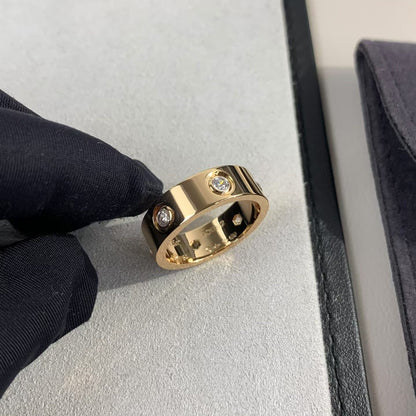 [オーロラ]ラブリング 5.5mm 6ダイヤモンド ピンクゴールド