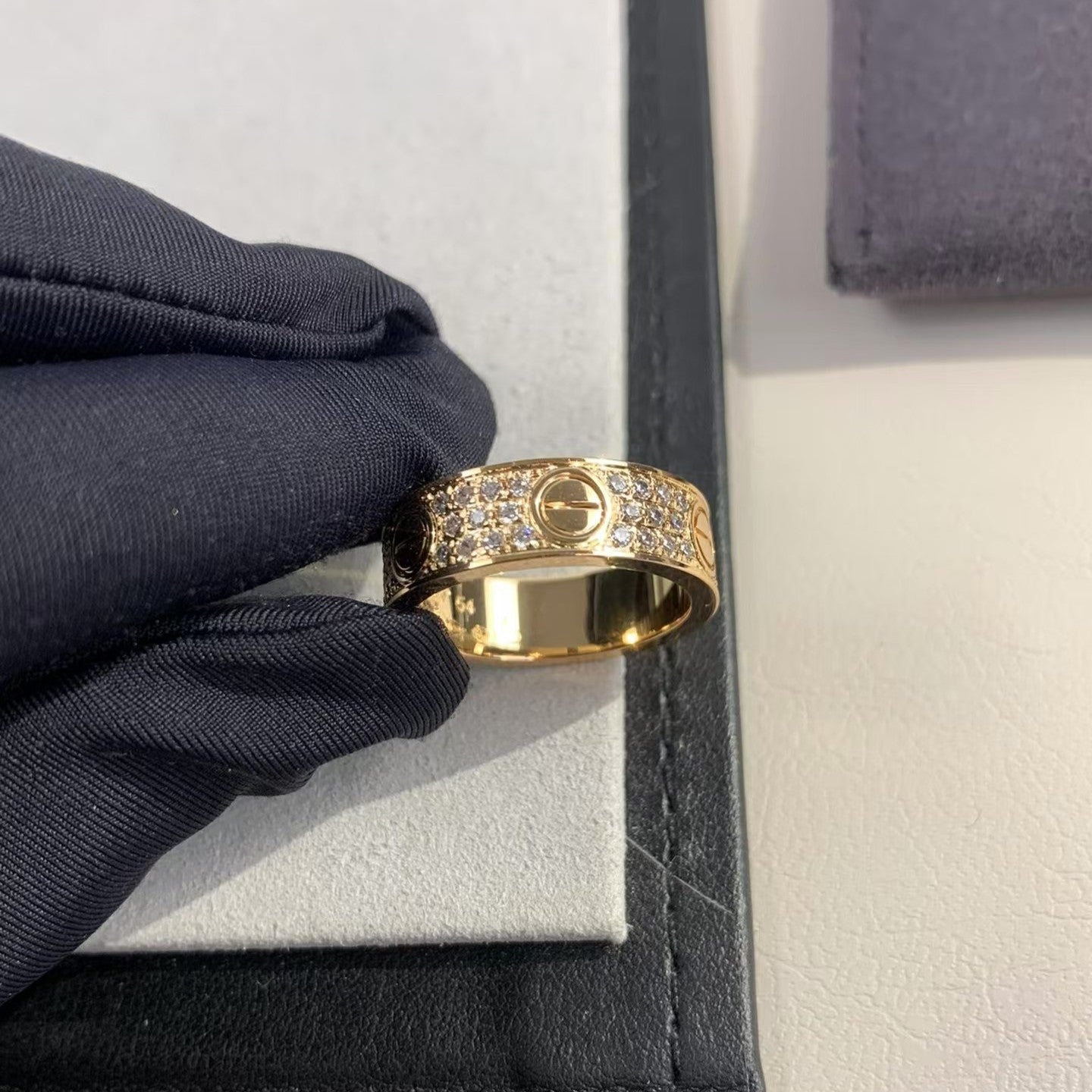 [AURORA]LOVE RING 5.5MM DIAMONDS PAVED