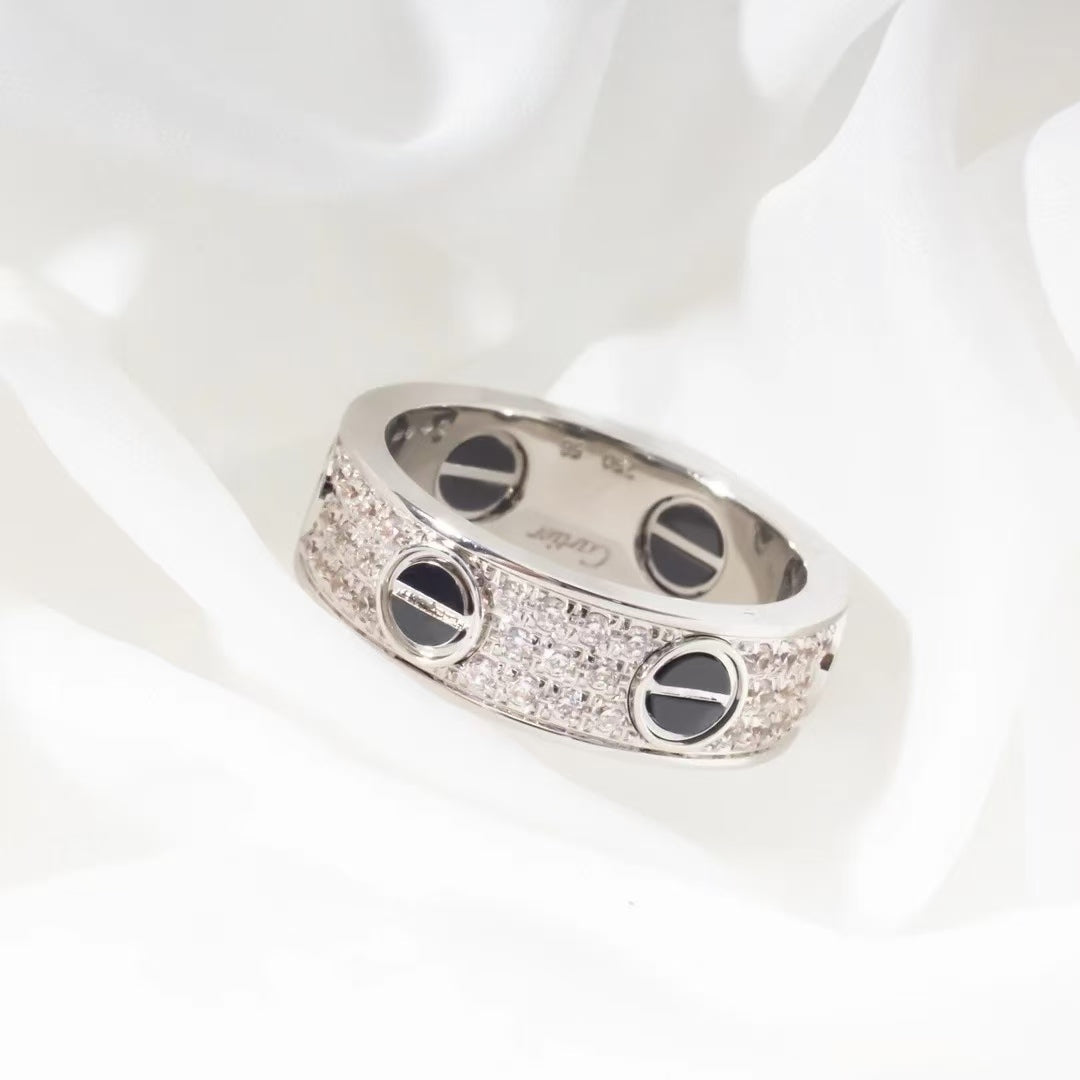 [AURORA]LOVE RING 5.5MM DIAMONDS PAVED CERAMIC