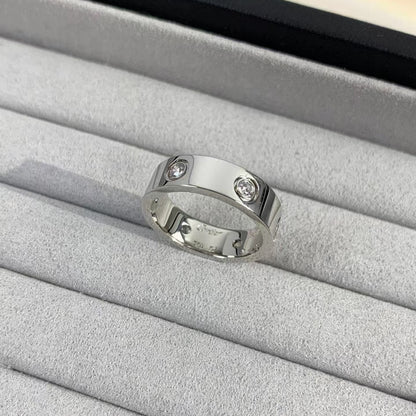 [AURORA]LIEBESRING 5,5 MM 6 DIAMANTEN SILBER