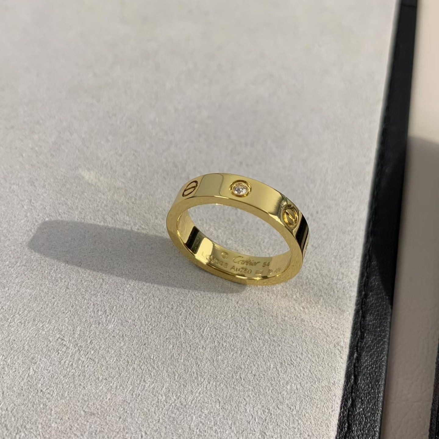 [オーロラ]ラブリング 4mm ダイヤモンド1個 ゴールド