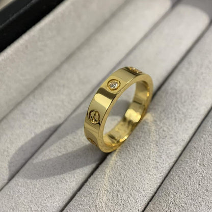 [オーロラ]ラブリング 4mm ダイヤモンド1個 ゴールド