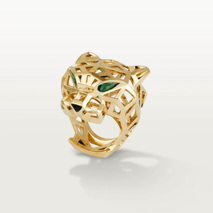 [AURORA]HOLLOW LEOPARD HEAD RING