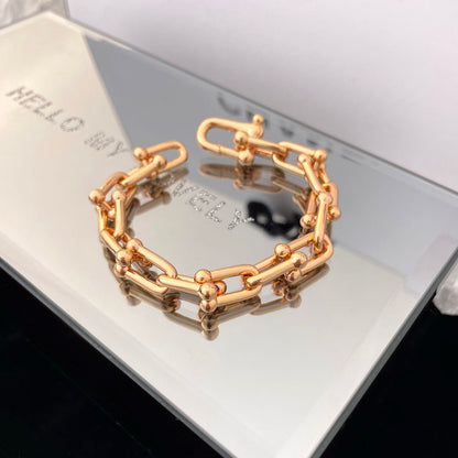Armband mit U-Haken und Hufeisenverschluss in Gold