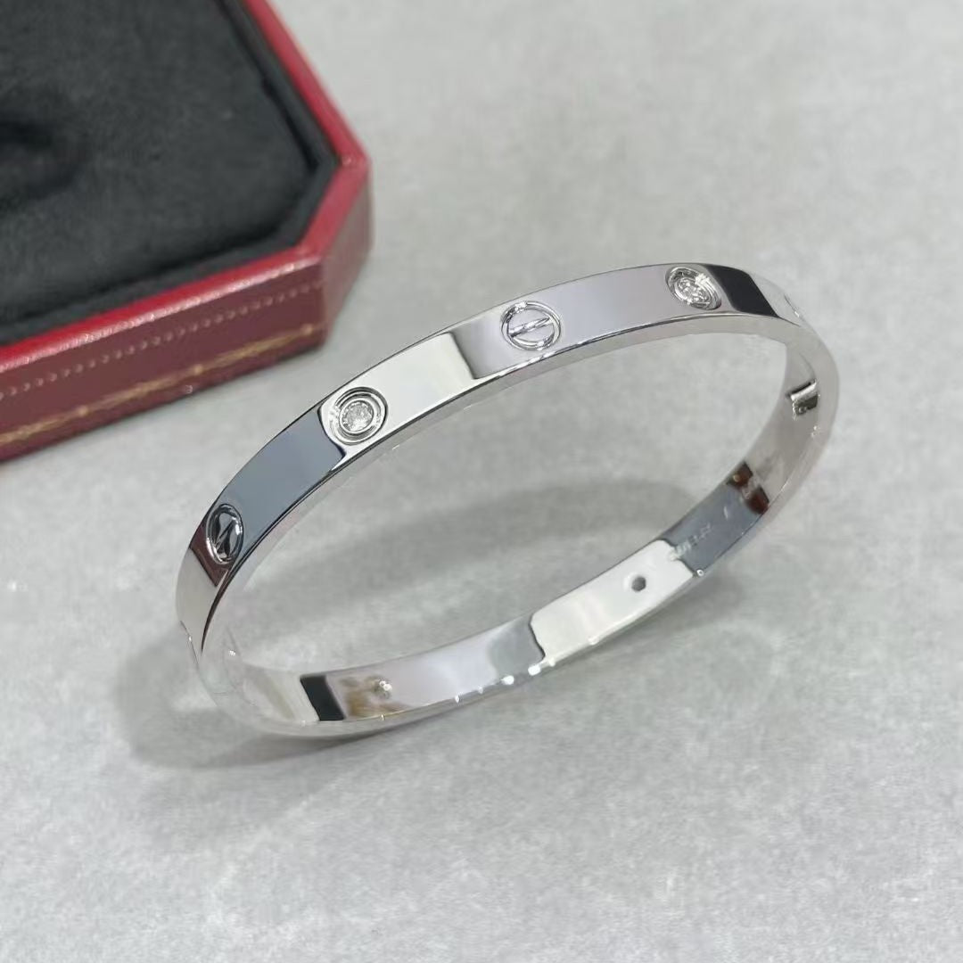 [AURORA]LOVE BRACELET 6.1MM 4 DIAMONDS NEW (SINGLE SCREW)