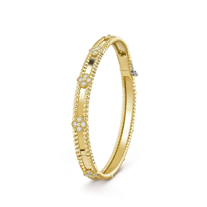 [basloveJW]クローバーブレスレット 4mm ダイヤモンド