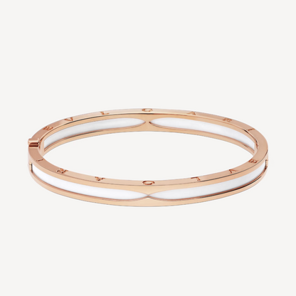 [AURORA]ZERO 1 PINK GOLD WITH WHITE CERAMIC BRACELET