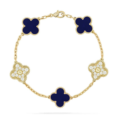 [AURORA]CLOVER 5 MOTIF LAPIS LAZULI BRACELET COLLECTION