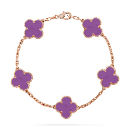 [AURORA] CLOVER 5 MOTIF VIOLET BRACELET COLLECTION