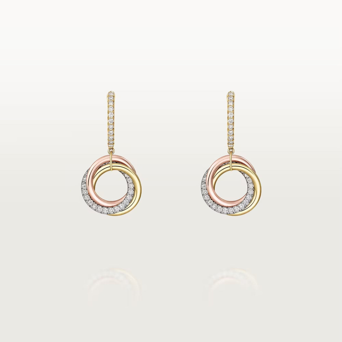[AURORA]TRINITY HALF DIAMOND  EARRINGS