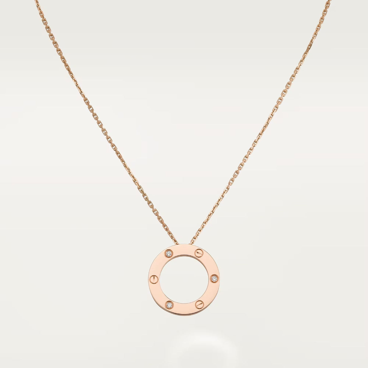 [AURORA]LOVE NECKLACE 16MM 3 DIAMONDS
