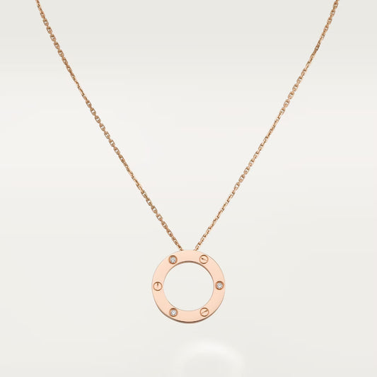 [AURORA]LOVE NECKLACE 16MM 3 DIAMONDS