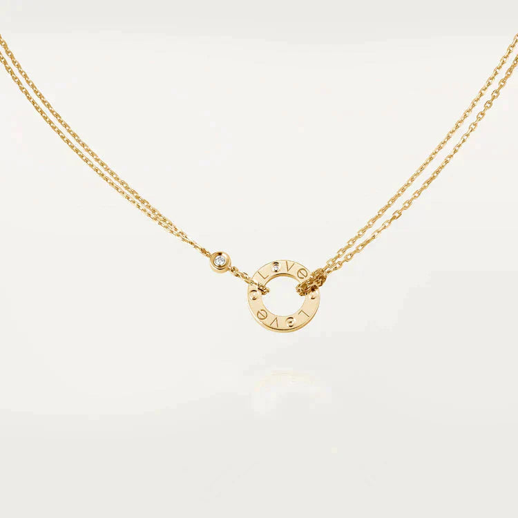 [AURORA]LOVE NECKLACE 16MM 2 DIAMONDS