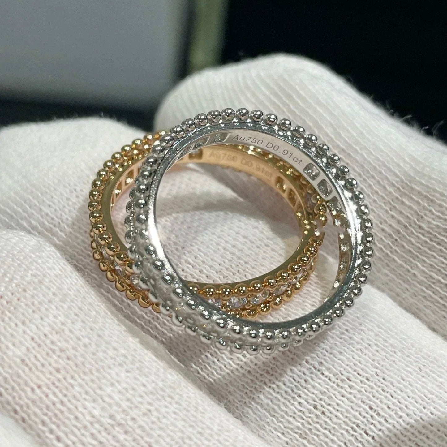 [AURORA]PERLEE DIAMOND ROSE GOLD RING