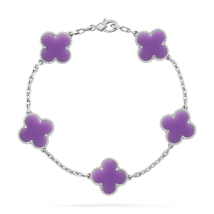 [AURORA]CLOVER 5 MOTIF LIGHT PURPLE BRACELET COLLECTION