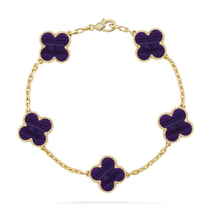 [AURORA]CLOVER 5 MOTIF PURPLE STRIPES BRACELET COLLECTION
