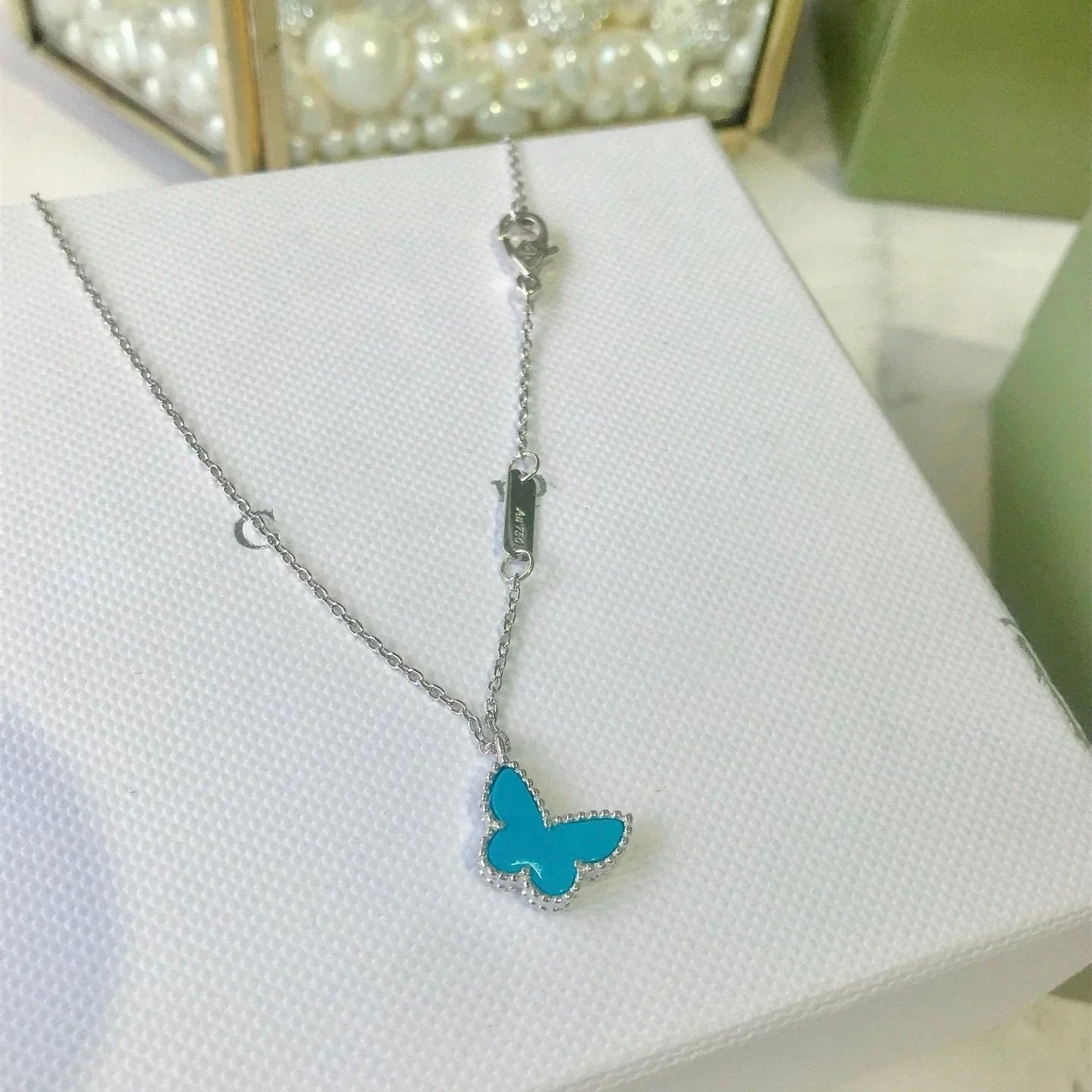 [AURORA]BUTTERFLY TURQUOISE BUTTERFLY BRACELET SILVER