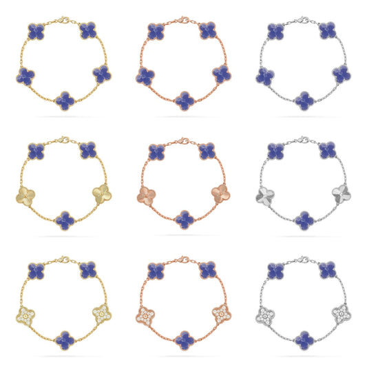 [AURORA]CLOVER 5 MOTIF BLUE VEINS BRACELET COLLECTION
