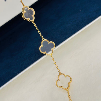 [AURORA]CLOVER 5 MOTIF ROCK CRYSTAL BRACELET
