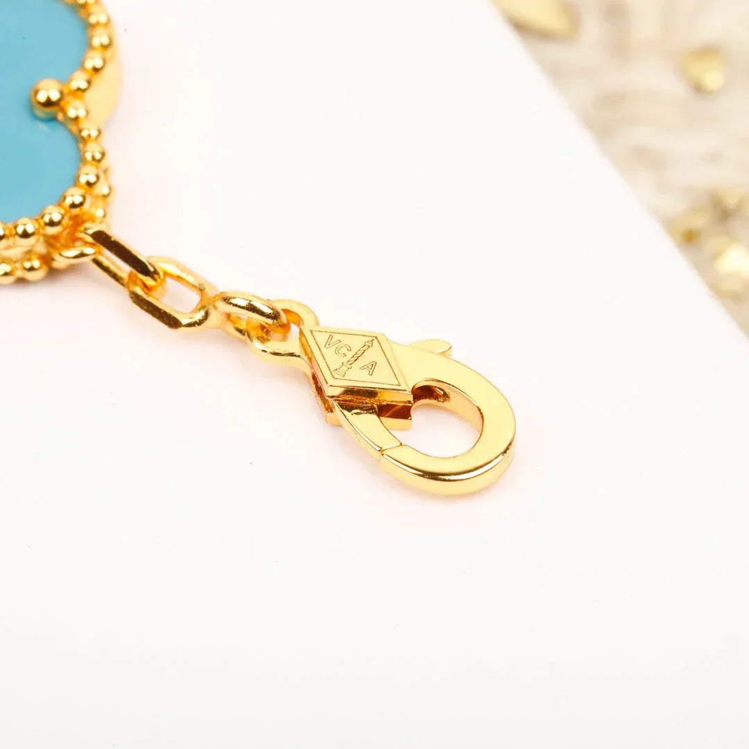 [AURORA] CLOVER 5 MOTIF TURQUOISE BRACELET COLLECTION