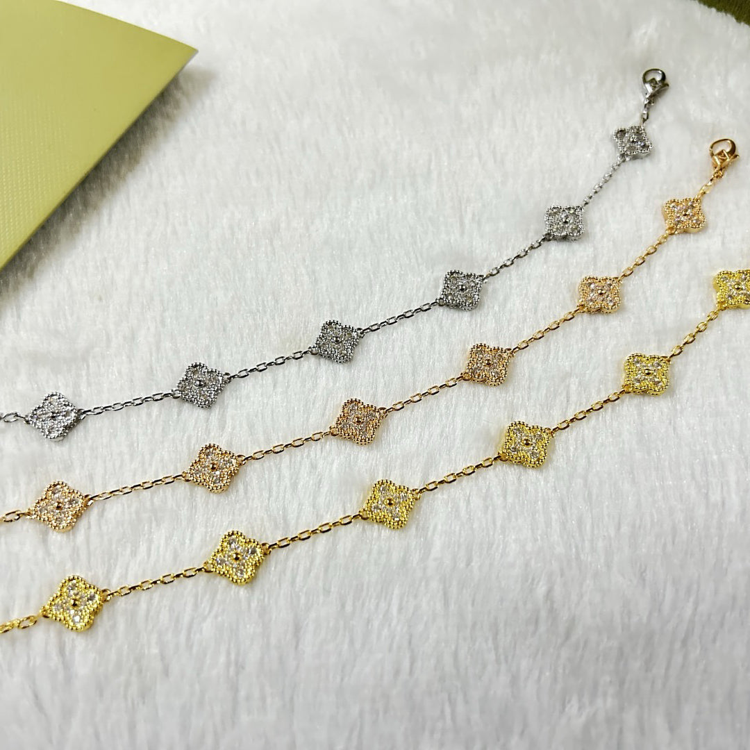[AURORA]CLOVER 6 MOTIF DIAMOND BRACELET
