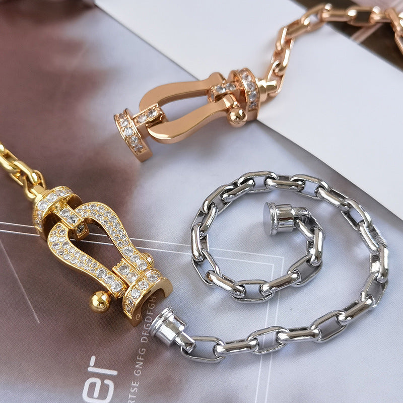 [AURORA]FORCE LARGE HORSESHOE CLASP  METAL BRACELET