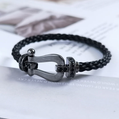 [AURORA]FORCE LARGE SERIES HORSESHOE BLACK SAMURAI BRACELET