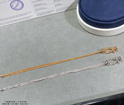 [AURORA]FORCE SMALL HORSESHOE  DIAMOND CHAIN ROPE BRACELET