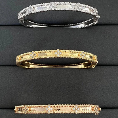 [basloveJW]クローバーブレスレット 4mm ダイヤモンド