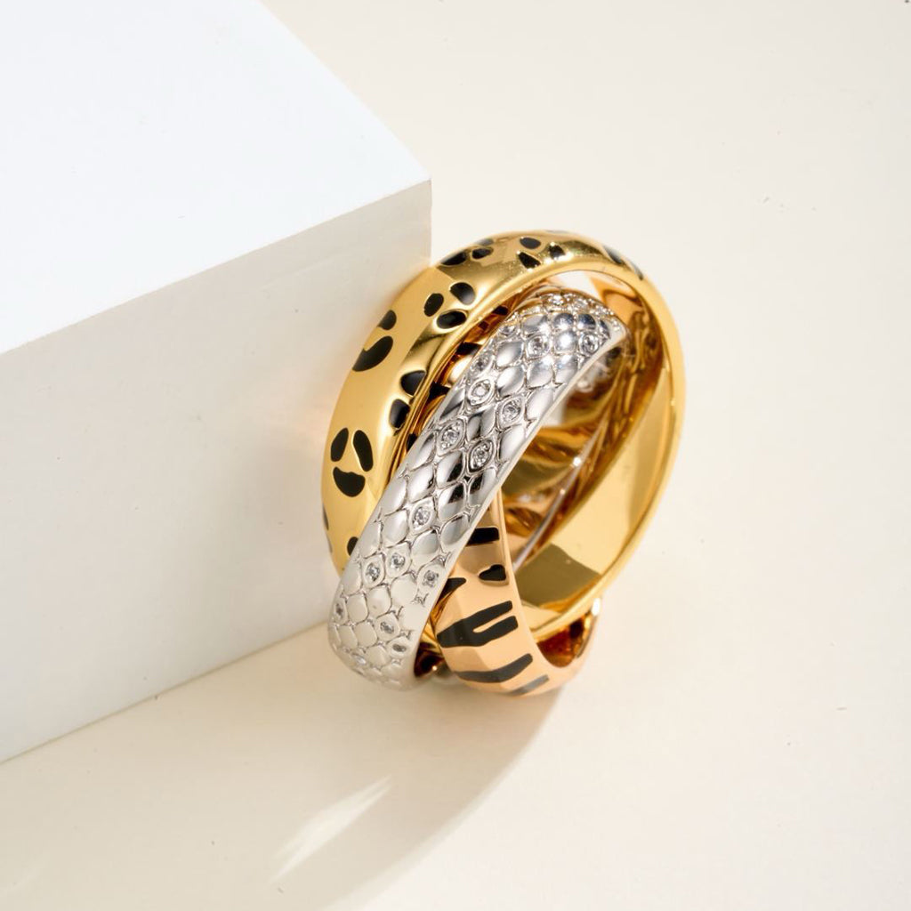 [AURORA]TRINITY  RING LEOPARD PRINT